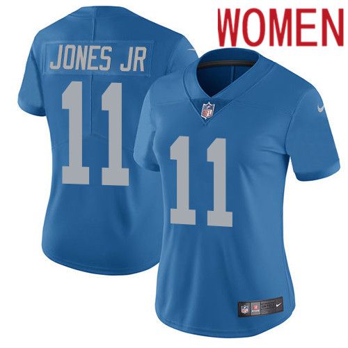 Women Detroit Lions #11 Marvin Jones Jr Nike Blue Alternate Vapor Limited NFL Jersey